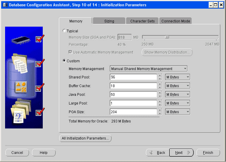 Configuring Oracle JVM memory parameters