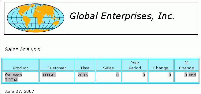 Sample BI Publisher report template