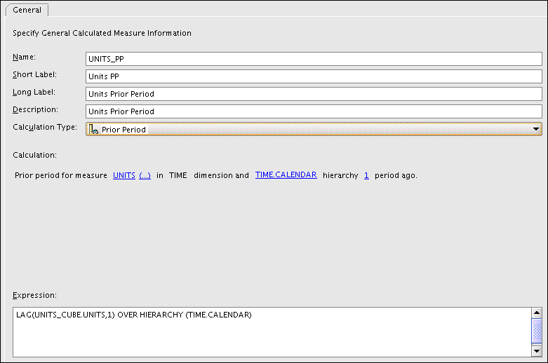 Create Calculated Measure dialog box