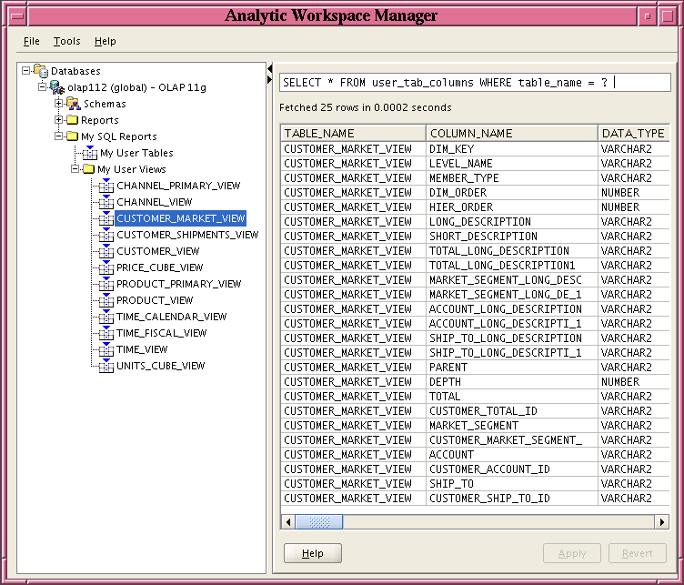 SQL report using a bind variable