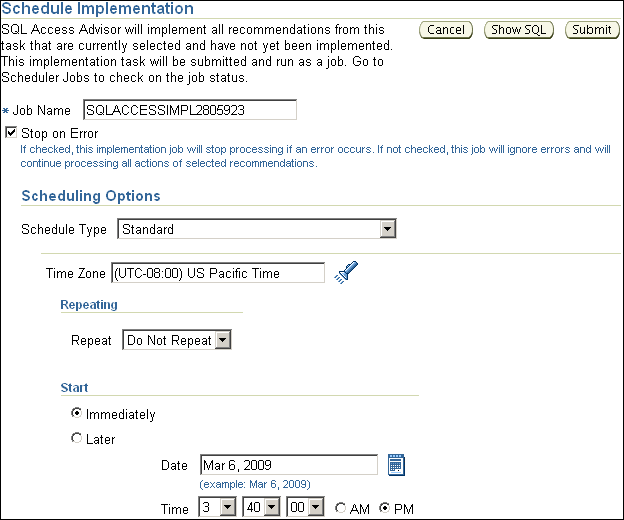 Description of sql_access_schedule_options.gif follows